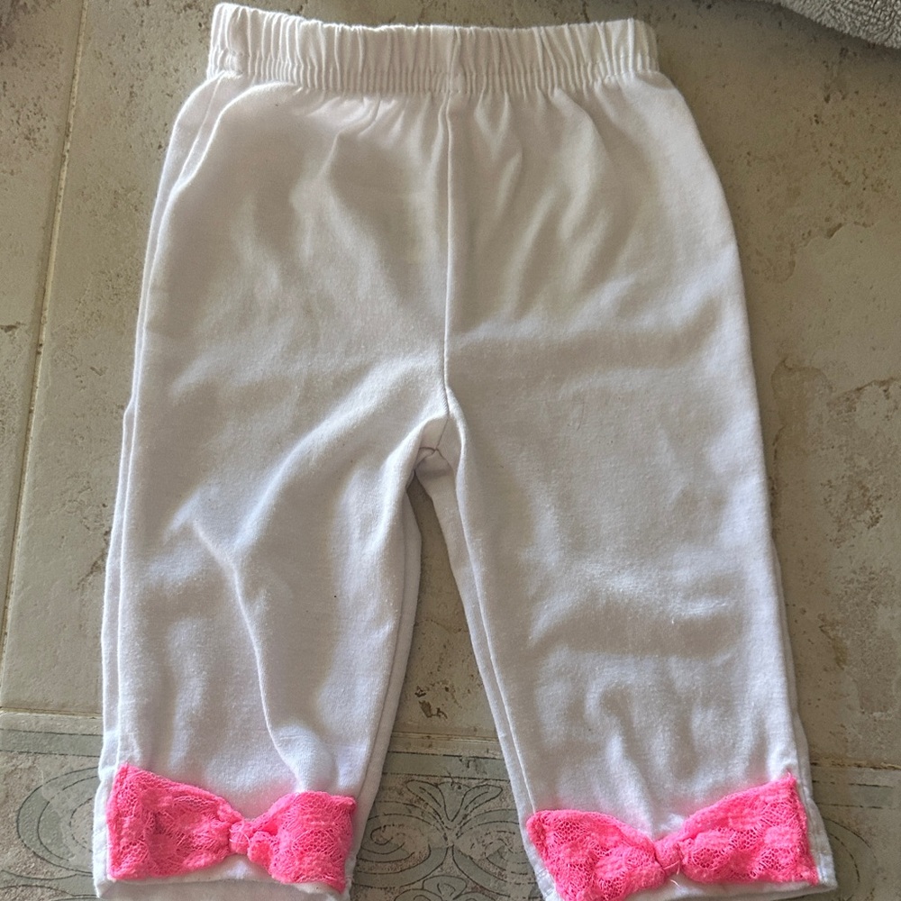 White Pants with Pink Bows